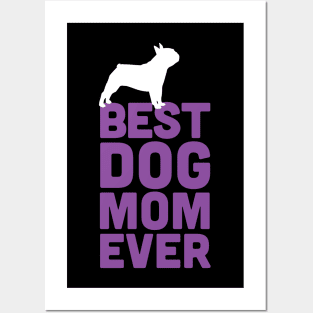 Best French Bulldog Mom Ever - Purple Dog Lover Gift Posters and Art